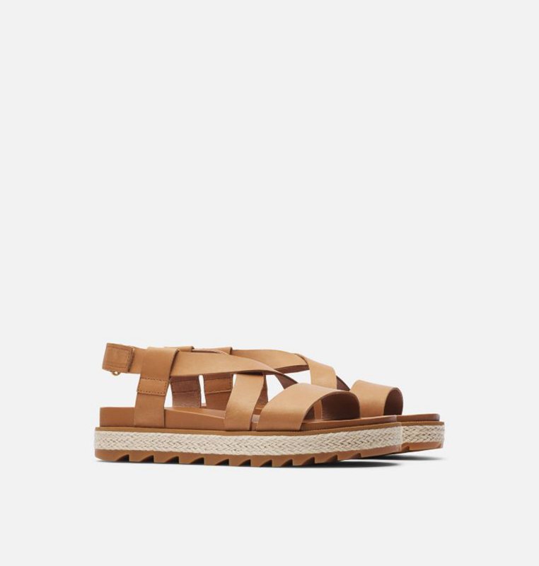 Sorel Roaming™ Criss Cross Jute Flat - Womens Sandals Brown - 086935WAV